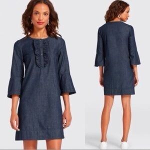 Draper James Chambray Ruffled Dress